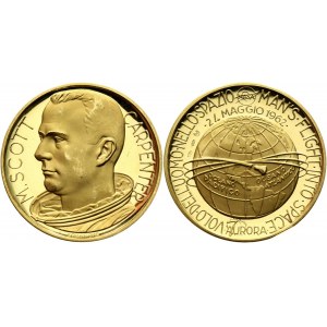Italy Gold Medal Scott Carpenter Flight in Space on Aurora 7 1962 Extremely Rare!