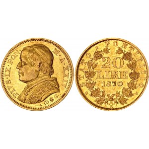 Vatican 20 Lire 1870 R XXIV