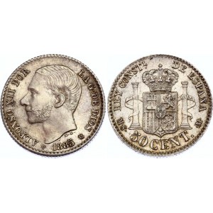 Spain 50 Centimos 1885 /1 (86) MSM