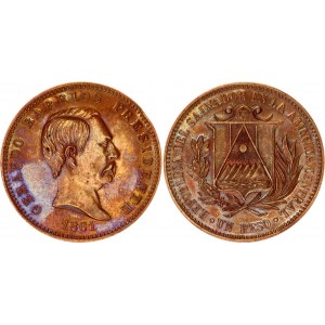 El Salvador 1 Peso 1861 Bronze Pattern / Probe