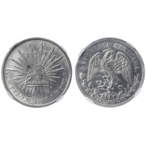 Mexico 1 Peso 1908 Mo AM NGC MS62