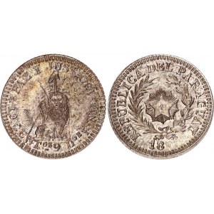Paraguay 10 Cents Pattern Struck over Argentina 10 Centavos 1882 (ND)