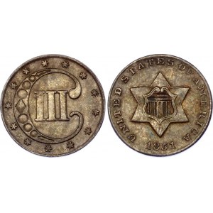 United States 3 Cents 1851
