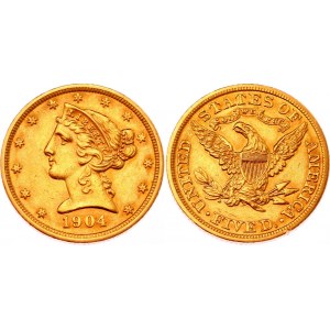 United States 5 Dollars 1904