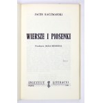 KACZMARSKI Jacek - Wiersze i piosenki. Przedmowa Jacka Bierezina. Paryż 1983. Instytut Lit8, s. 142, [1]....