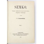 J. I. Kraszewski – Semko. 1897. półskórek z epoki.