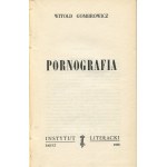 GOMBROWICZ Witold - Pornografia [wydanie pierwsze Paryż 1960]