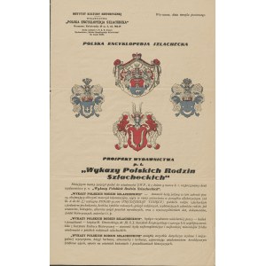 [prospekt] Polska Encyklopedja Szlachecka [1936]