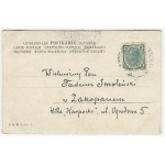 [pocztówka] Pocztówka satyryczna z korespondecją Jerzego Smoleńskiego do Tadeusza Smoleńskiego [1905]