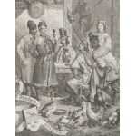 [grafika] PANNEMAKER Adolph Francois - Krakowscy mieszczanie w karczmie [drzeworyt ok. 1850]