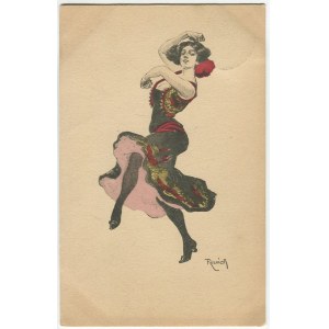 [pocztówka] REZNICEK Ferdinand - Tancerka. Karta z korespondencją Jerzego Smoleńskiego do Marii Babireckiej [1907]