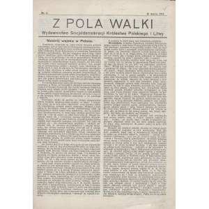 Z Pola Walki. Wydawnictwo Socjaldemokracji Królestwa Polskiego i Litwy [1905] [Żyrardów, Łódź, Białystok]
