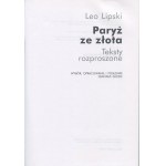 LIPSKI Leo - Paryż ze złota. Teksty rozproszone [2002]