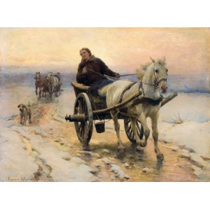 Ajdukiewicz Zygmunt, DWUKÓŁKĄ PO ŚNIEGU I LODZIE, OK. 1890