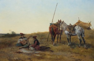 Rybkowski Tadeusz, ODPOCZYNEK KOZAKÓW NA STEPIE, 1886