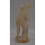 dziewczynka z kotem, alabaster XIX w.