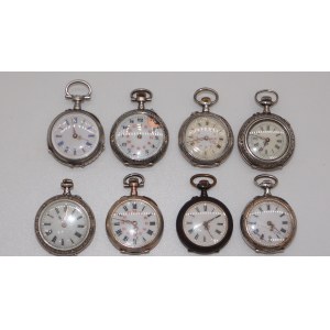 lot: osiem damskich zegarków kieszonkowych