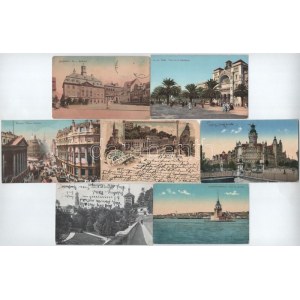 620 db régi külföldi városképes lap, érdekes vegyes anyag / 620 old foreign postcards...