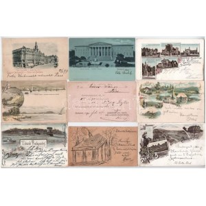 9 db RÉGI hosszúcímzéses magyar képeslap 1890-1899 között, minden évből egy-egy lap: Ebeczki lakásom 1890, Gschwindt...