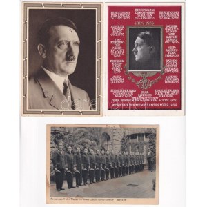 5 db RÉGI német NS (náci) propaganda motívum képeslap, Hitlerrel / 5 pre-1945 WWII German NS (Nazi...