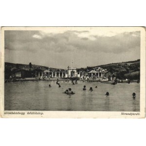 1936 Ábrahámhegy, Strand, fürdőzők (EK)