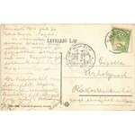 1910 Balaton, vadkacsa vadászat csónakból puskával. Divald Károly műintézete 1063-1908. (EK)