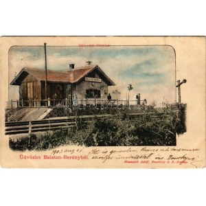 1903 Balatonberény, Déli vasútállomás. Neumark Adolf kiadása (EK)