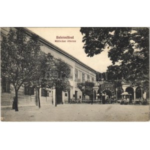 1912 Balatonfüred, Müllecker étterem és kávéház, terasz. Koller Károly utóda kiadása (EK)