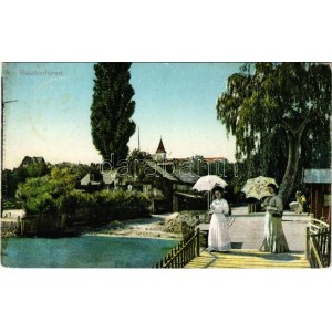 1911 Balatonfüred, Füred; hölgyek napernyővel (fl)