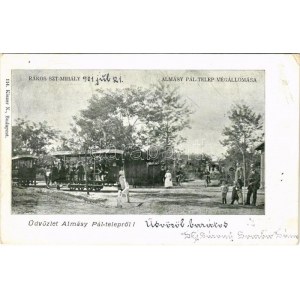 1901 Budapest XVI. Rákosszentmihály, Almássy Pál telep lóvasút végállomás. Kiszer N. 114.
