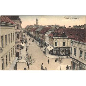 1913 Győr, Baross út, Schöpf István, Svarofsky és Kocsis Jenő üzlete. Hermann Izidor kiadása (EB...
