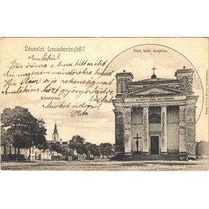 1902 Lovasberény, Községháza, Római katolikus templom. Vértes Károly kiadása
