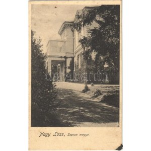 1912 Nagylózs, Nagy Lozs (Sopron megye); Báró Solymosy Ödön kastélya és levele a hátoldalon