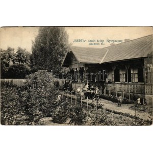 1910 Nyírpazony, Berta szőlőtelep, villa, kert. Hunyady fényképész kiadása (EK)