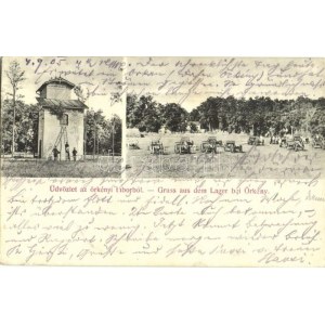1905 Örkény-tábor, Artézi kút és ágyúszekerek (EK)