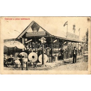 1907 Pécs, Országos Kiállítás, Geittner és Rausch vaskereskedő pavilonja (Budapest, Andrássy út 8.) (EK...