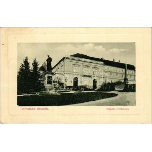 1916 Pécs, Püspöki rezidencia. W.L. Bp. 1508. (fa)