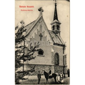 1909 Recsk, Barkóczy kastély kápolna, kisgyerek lovon (Rb)