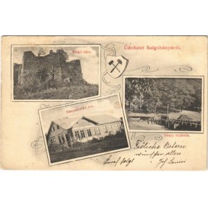 1911 Salgóbánya (Salgótarján), Salgó vára, Bányafőnöki lak, bánya bejárata. Art Nouveau, Novotny István felvétele után ...
