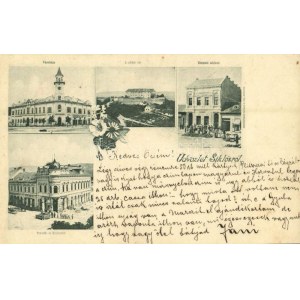 1900 Siklós, Városháza, vár, Központi szálloda és kávéház, Takarék és Hitelegylet, piac, üzletek...