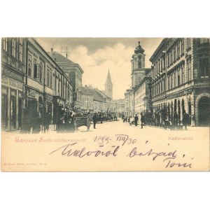 1899 Székesfehérvár, Nádor utca, Café Elite kávéház, üzletek. Klökner Péter 22. sz. (EK)