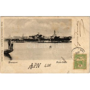 1902 Szentendre, Dunapart, gőzhajó. Lichtenstein M. kiadása, TCV card
