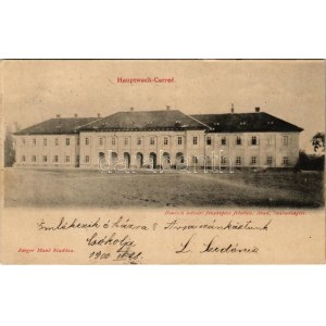 1900 Arad, Hauptwach-Carrée / Várparancsnoksági épület. Berger Manó kiadása, Honisch udvari fényképész felvétele ...