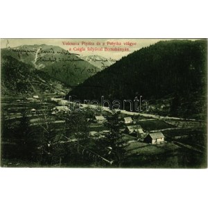 1906 Borsabánya, Baia Borsa, Baile Borsa (Máramaros); Volcsava Ptyitra és a Patyika völgye a Csigla folyóval / valley...