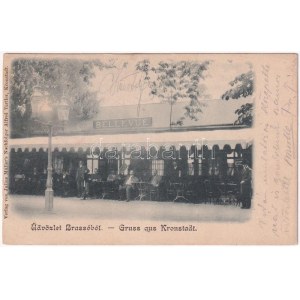 1901 Brassó, Kronstadt, Brasov; Bellevue. Verlag von Julius Müller's Nachfolger Alfred Tartler / Bellevue Vendéglő ...