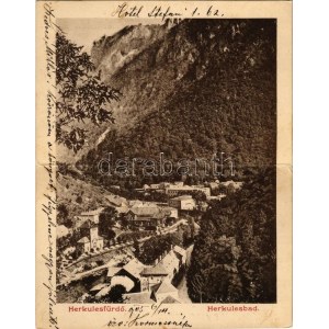 1905 Herkulesfürdő, Baile Herculane; 2 részes kinyitható panorámalap / 2...