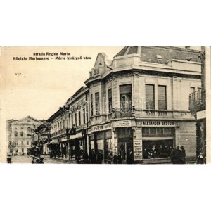 1926 Lugos, Lugoj; Mária királynő utca, Alexander Epstein áruháza a kék csillaghoz, üzletek. Firmei Auspitz kiadása ...