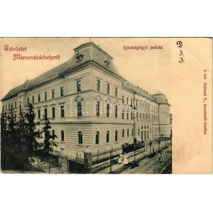 1900 Marosvásárhely, Targu Mures; Igazságügyi palota. Holbach E. kiadása / palace of justice