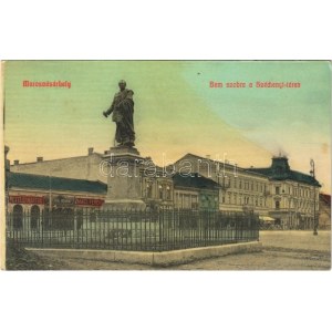 1913 Marosvásárhely, Targu Mures; Bem szobor a Széchenyi téren, Petelei Márton, Schul Henrik, Zmael Ferenc üzlete...