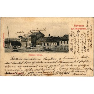 1904 Aranyosmarót, Zlaté Moravce; Hosszú utca, törvényszék, ügyészség, posta. Zlinszky J. felvétele / street, court...